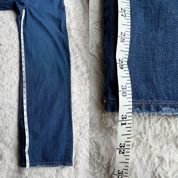 Madewell Baggy Straight Jeans Dark Worn Indigo wash cotton hemp NH643 26 - Picture 5 of 13